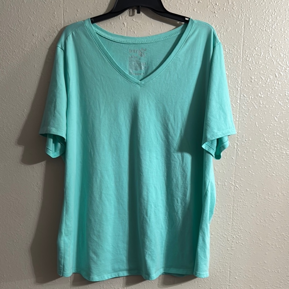 Terra & Sky Short Sleeve Tee in Aqua with Soft Fabric and Relaxed Fit